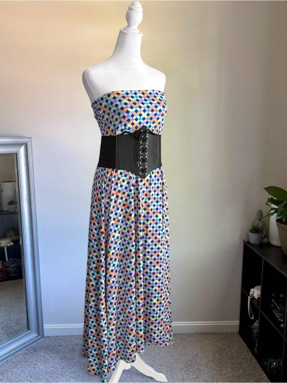 LuLaRoe Multi-Color Diamond Print Maxi Skirt - Picture 6 of 9